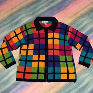 Alexa Grace VTG RARE Women Colorblock sweater size L